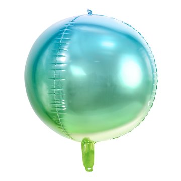 Folieballon Rund blå/grøn 35cm festartikler