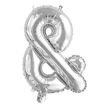 Folieballon bogstav & sølv 41cm festartikler