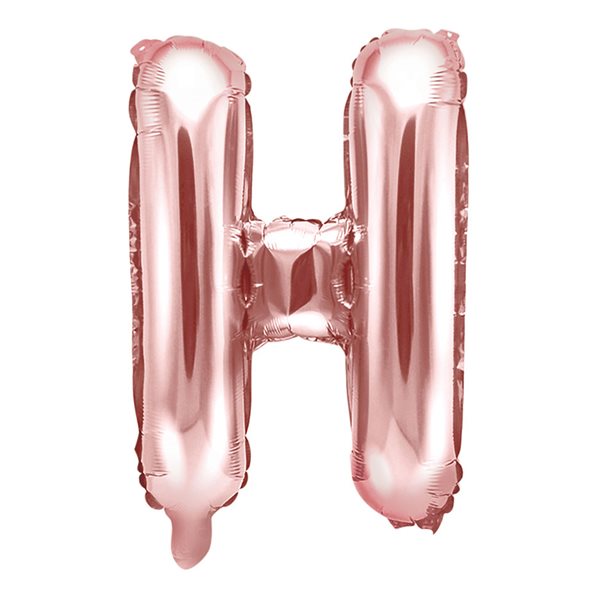 Folieballon bogstav "H" rosegold 35cm festartikler
