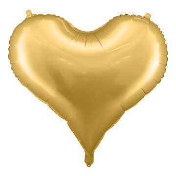 Folieballon Hjerte guld 75cm x 65cm  bryllup