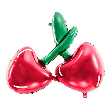 Folieballon Kirsebær rød/grøn 73cm x 88cm festartikler