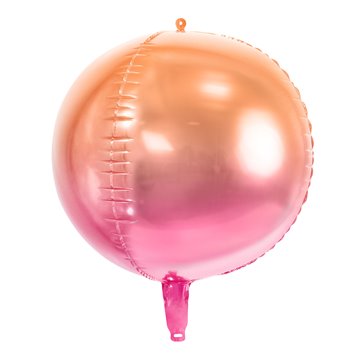 Folieballon Rund orange/lys pink 35cm festartikler
