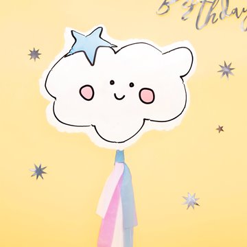 Folieballon Cute sky hvid 54cm festartikler