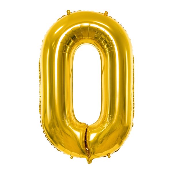 Folieballon tal 0 guld 86cm festartikler