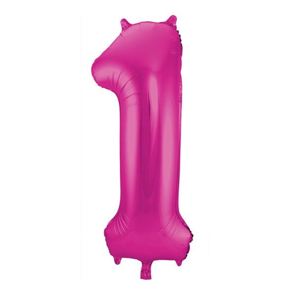 Folieballon tal 1 pink 86cm festartikler