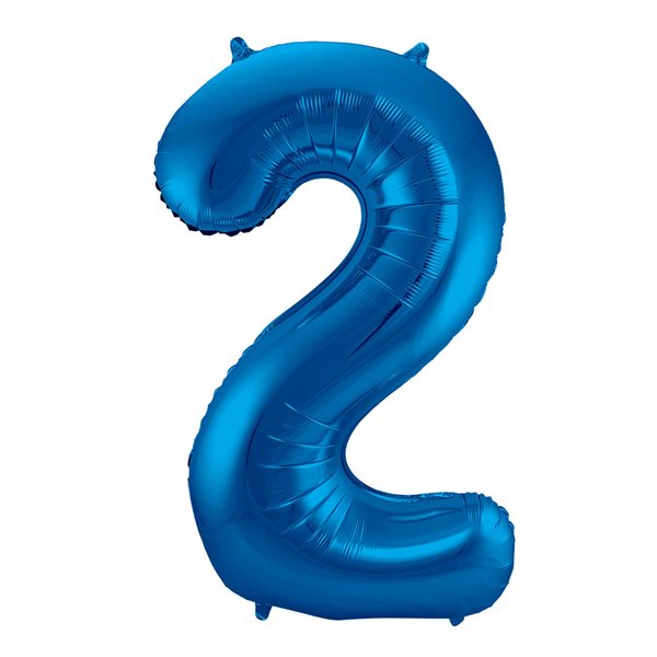Folieballon tal 2 blå 86cm festartikler