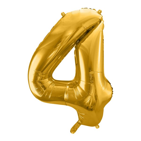 Folieballon tal 4 guld 86cm festartikler