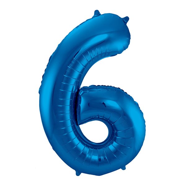 Folieballon tal 6 blå 86cm festartikler