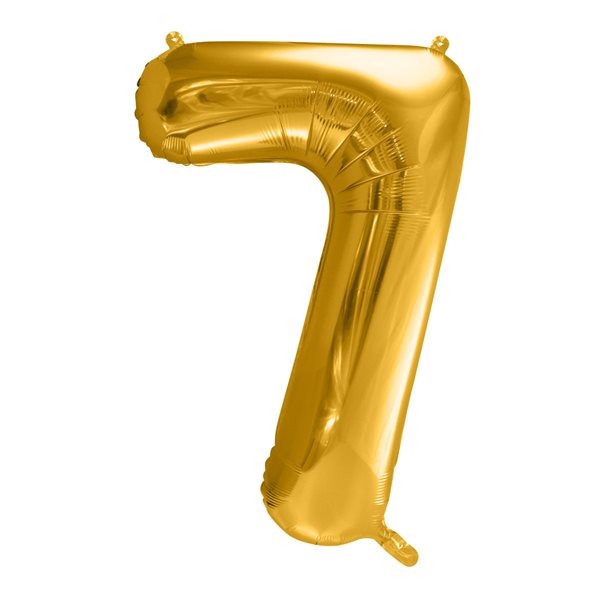 Folieballon tal 7 guld 86cm festartikler