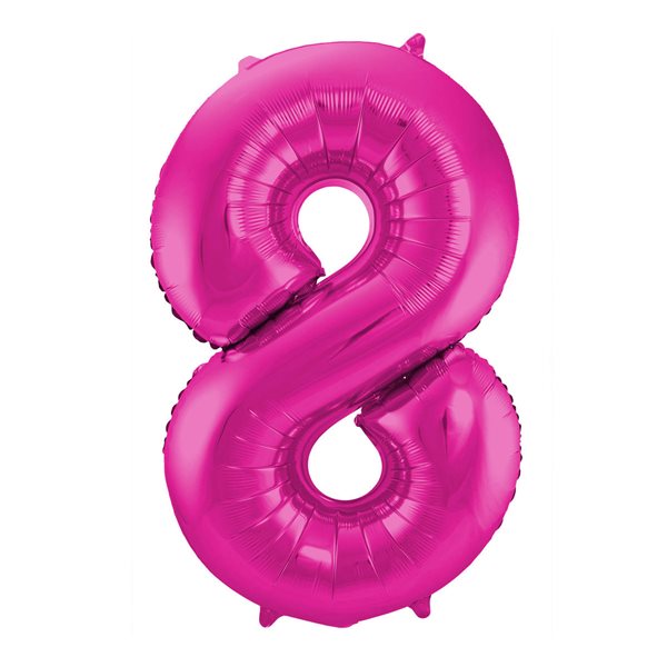Folieballon tal 8 pink 86cm festartikler