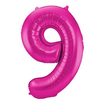 Folieballon tal 9 pink 86cm festartikler