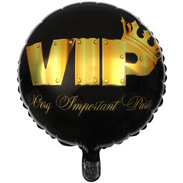 Folieballon VIP sort/guld 35cm festartikler