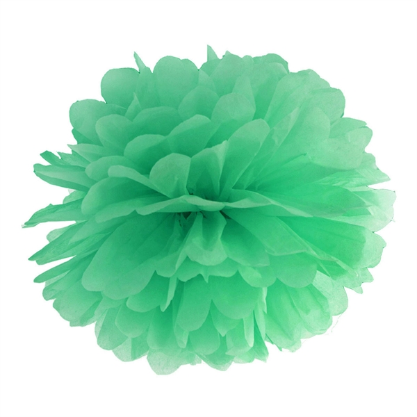 Pompon papirdekoration grøn 30cm festartikler