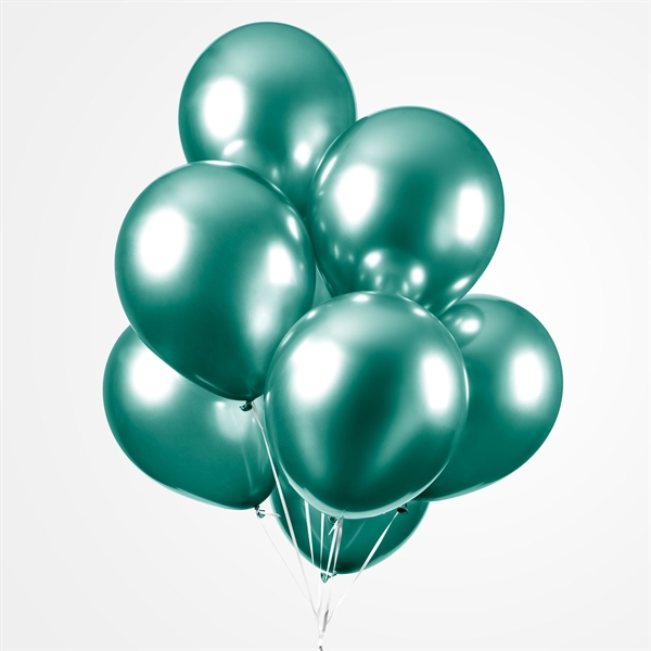 Balloner grøn chrome 30cm, 10 stk. festpynt