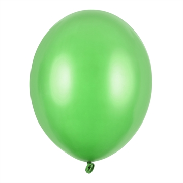 Balloner lys grøn metallic 30cm, 50 stk. festpynt