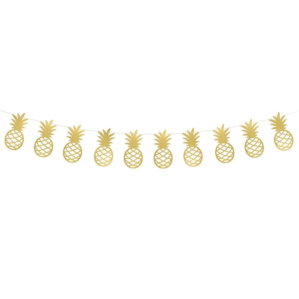 Guirlande Ananas Hawaii guld 13cm x 2m festpynt