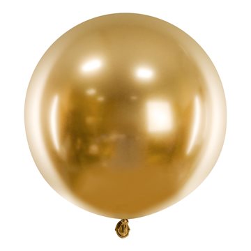 Ballon Rund chrome guld 60cm festartikler