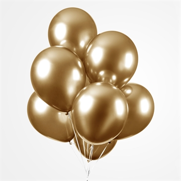 Balloner guld chrome 30cm, 10 stk. festpynt