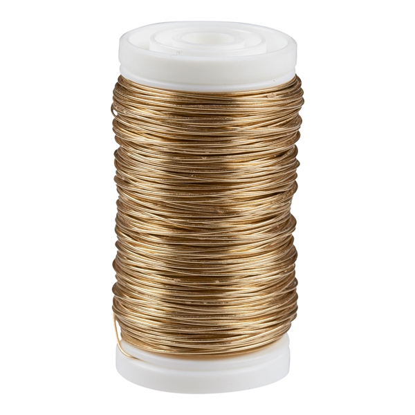 Myrtetråd / Metaltråd guld 0,5mm x 50m, 100g binderiartikler