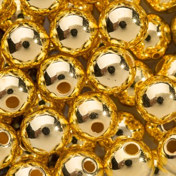 Perler guld metallic 1,4cm, 35 stk. festartikler