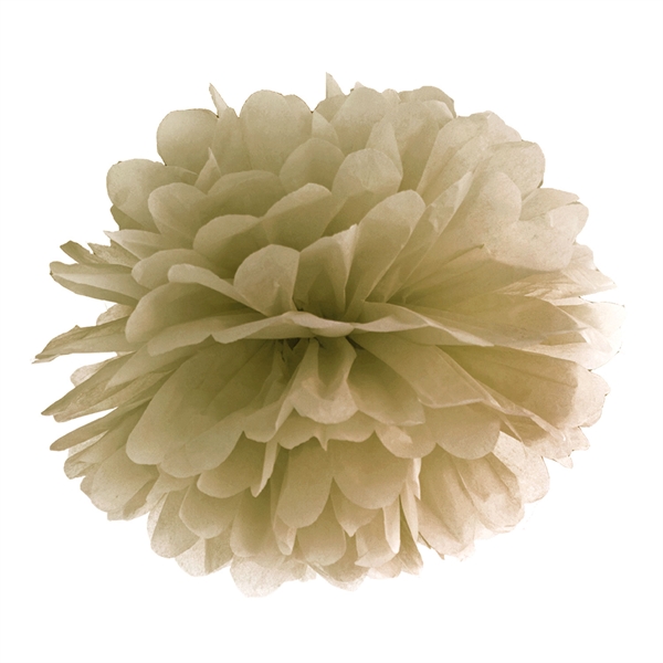 Pompon papirdekoration guld 35cm festartikler