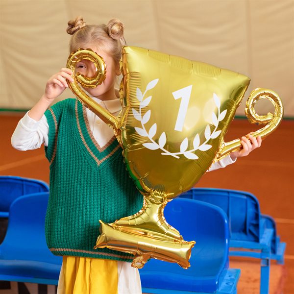 Folieballon Pokal nr. 1 guld 64cm guldpokal