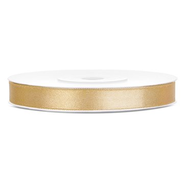 Satinbånd lys guld 6mm x 25m