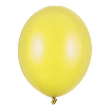 Balloner gul metallic 30cm, 50 stk. festpynt