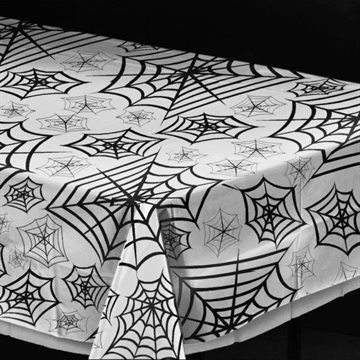 Dug Halloween Spindelvæv gennemsigtig/sort 1,39m x 2,74m bordpynt