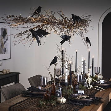 Halloween lyskæde Krager sort LED-lys borddækning