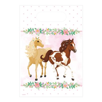 Partypose Heste - Beautiful Horses 24cm x 16cm, 8 stk. konfirmation og børnefødselsdage