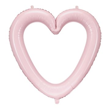 Folieballon Hjerte selfie-ramme rosa 73cm x 72cm festartikler
