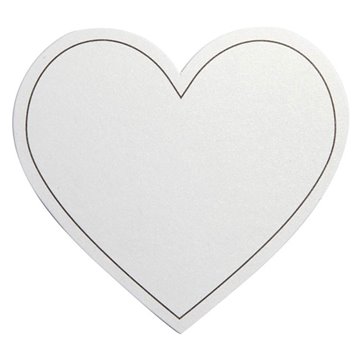 Hjerte med hvid perlemor 7cm, 10 stk. festartikler