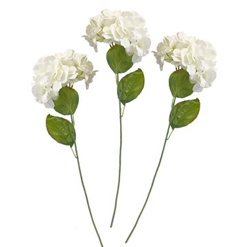 Hortensia blomster hvid/grøn 45cm, 3 stk. festartikler