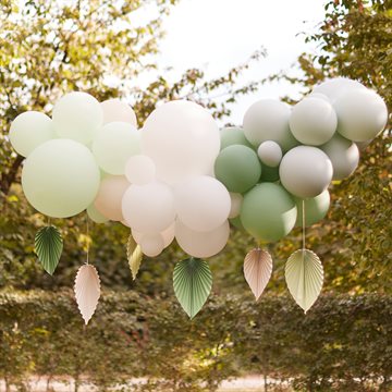 Ballonbue-Kit med vifter hvid/lys grøn festartikler