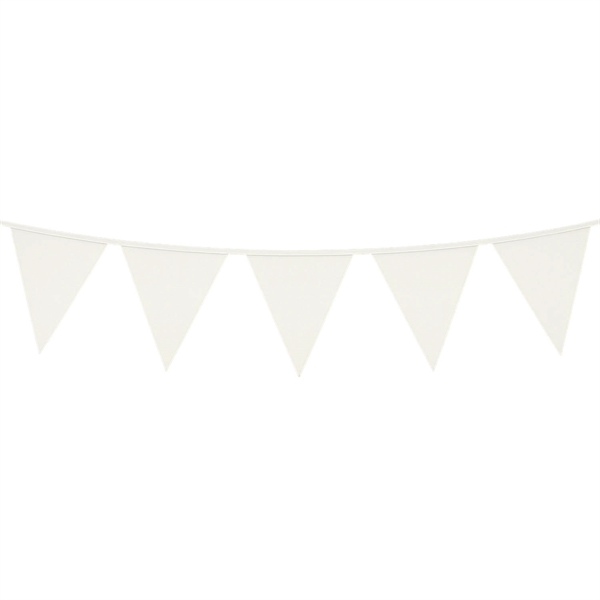 Vimpel hvid 29cm x 10m festartikler