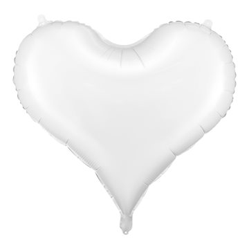 Folieballon Hjerte hvid 75cm x 65cm  bryllup