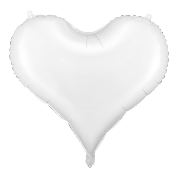 Folieballon Hjerte hvid 75cm x 65cm  bryllup