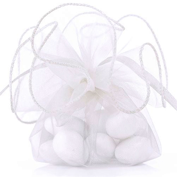 Risposer organza med bånd hvid, 10 stk. bryllup