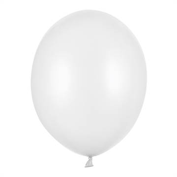 Balloner hvid metallic 30cm, 10 stk. festartikler