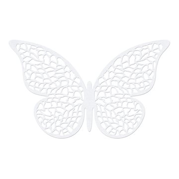 Sommerfugl dekoration hvid 5cm x 8cm, 10 stk. festartikler