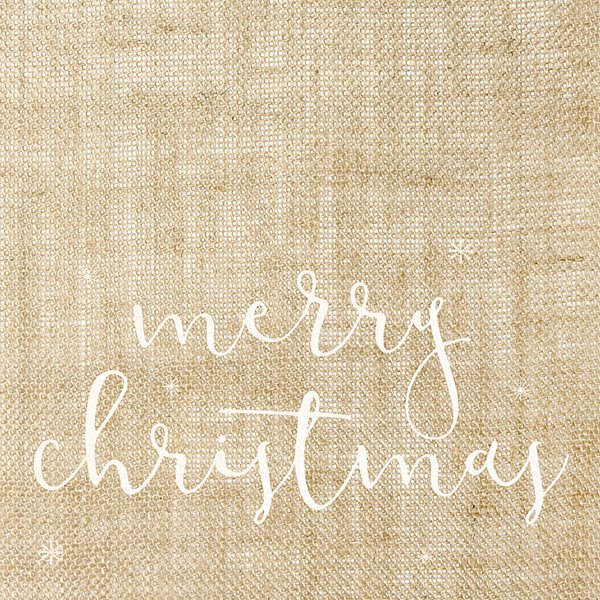 Bordløber Merry Christmas jute hvid/natur 50cm x 2,5m festartikler