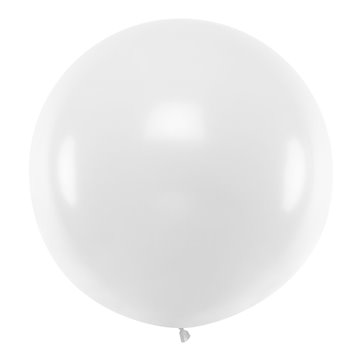 Kæmpe ballon rund hvid 1m festartikler