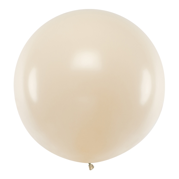 Kæmpe ballon rund beige pastel 1m festpynt