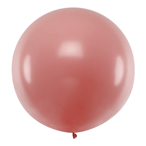 Kæmpe ballon rund gammelrosa pastel 1m festpynt