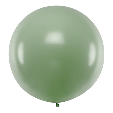 Kæmpe ballon rund støvet grøn 1meter festartikler