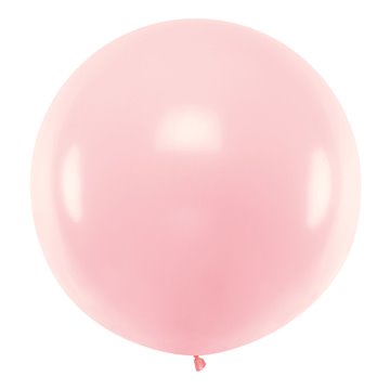 Kæmpe ballon rund lyserød pastel 1m festartikler