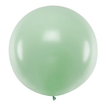 Kæmpe ballon rund lys grøn pastel 1m festartikler