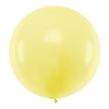 Kæmpe ballon rund gul pastel 1m festartikler