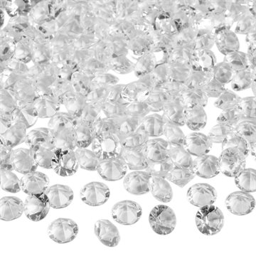 Pynte diamanter klar 1,2cm, 200 stk. bordpynt